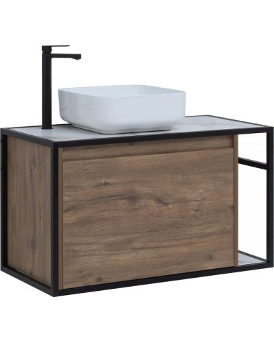 Тумба под раковину Aquanet Nova Lite Loft 90L 261660 подвесная Дуб рустикальный