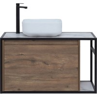 Тумба под раковину Aquanet Nova Lite Loft 90L 261660 подвесная Дуб рустикальный