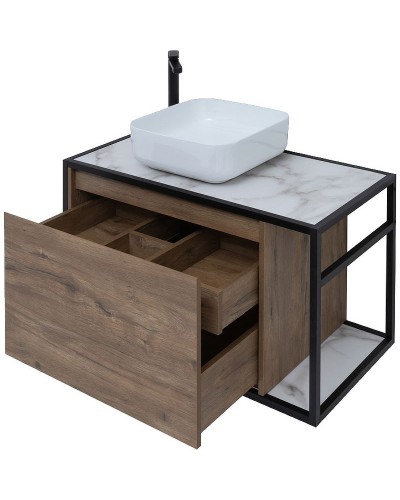 Тумба под раковину Aquanet Nova Lite Loft 90L 261660 подвесная Дуб рустикальный