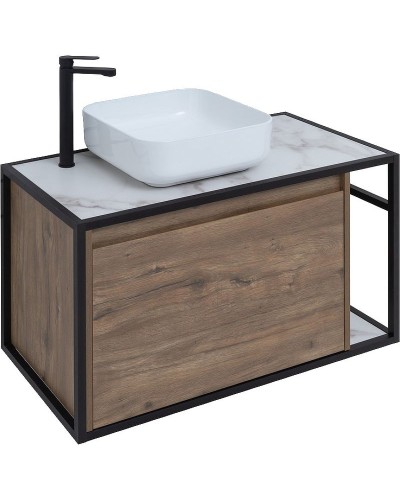 Тумба под раковину Aquanet Nova Lite Loft 90L 261660 подвесная Дуб рустикальный