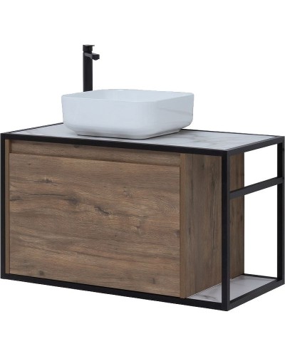 Тумба под раковину Aquanet Nova Lite Loft 90L 261660 подвесная Дуб рустикальный