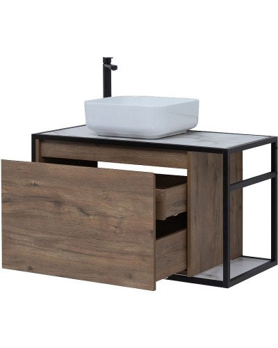 Тумба под раковину Aquanet Nova Lite Loft 90L 261660 подвесная Дуб рустикальный