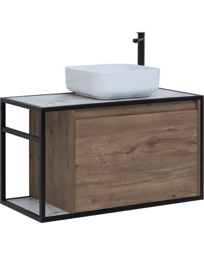 Тумба под раковину Aquanet Nova Lite Loft 90R 261659 подвесная Дуб рустикальный