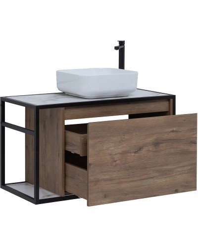 Тумба под раковину Aquanet Nova Lite Loft 90R 261659 подвесная Дуб рустикальный