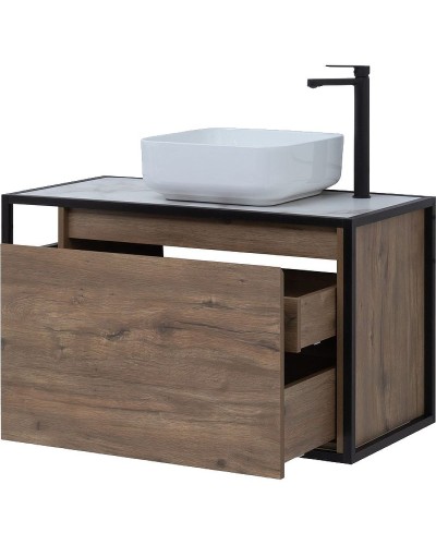 Тумба под раковину Aquanet Nova Lite Loft 90R 261659 подвесная Дуб рустикальный