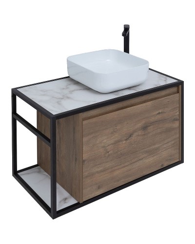 Тумба под раковину Aquanet Nova Lite Loft 90R 261659 подвесная Дуб рустикальный