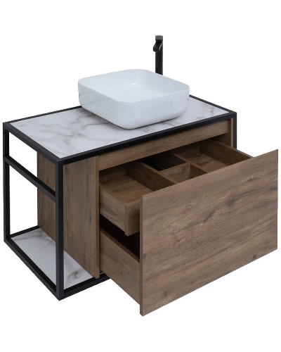 Тумба под раковину Aquanet Nova Lite Loft 90R 261659 подвесная Дуб рустикальный