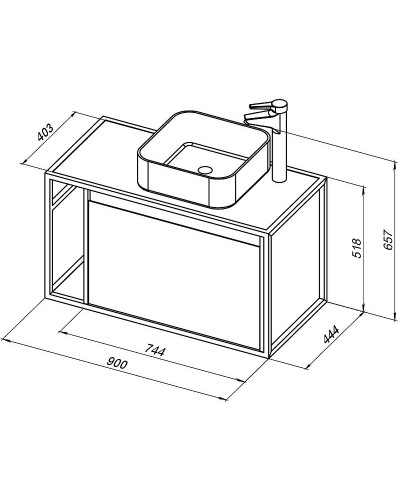Тумба под раковину Aquanet Nova Lite Loft 90R 261659 подвесная Дуб рустикальный