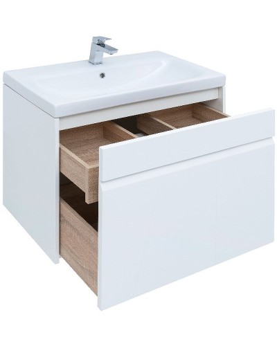 Тумба под раковину Aquanet Палермо 80 253587 подвесная Белый глянец