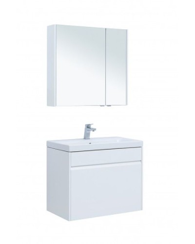 Тумба под раковину Aquanet Палермо 80 253587 подвесная Белый глянец
