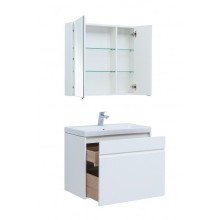 Тумба под раковину Aquanet Палермо 80 253587 подвесная Белый глянец