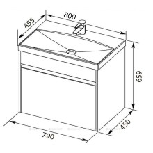 Тумба под раковину Aquanet Палермо 80 253587 подвесная Белый глянец