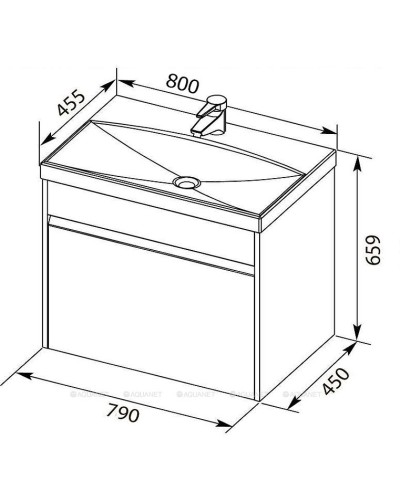 Тумба под раковину Aquanet Палермо 80 253587 подвесная Белый глянец