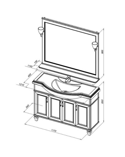 Тумба под раковину Aquanet Валенса 120 252284 Белая матовая