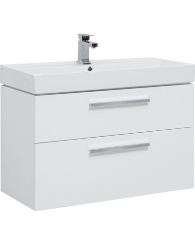 Тумба под раковину Aquanet Nova 100 243659 подвесная Белый глянец