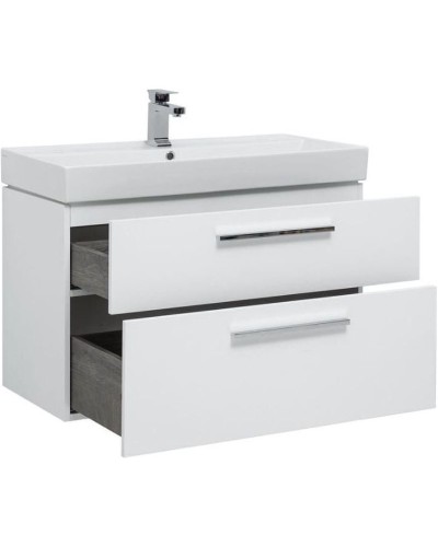 Тумба под раковину Aquanet Nova 100 243659 подвесная Белый глянец