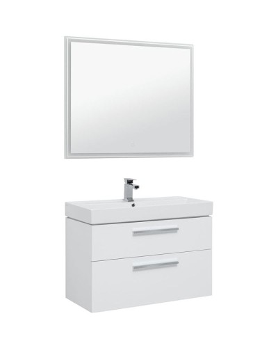 Тумба под раковину Aquanet Nova 100 243659 подвесная Белый глянец