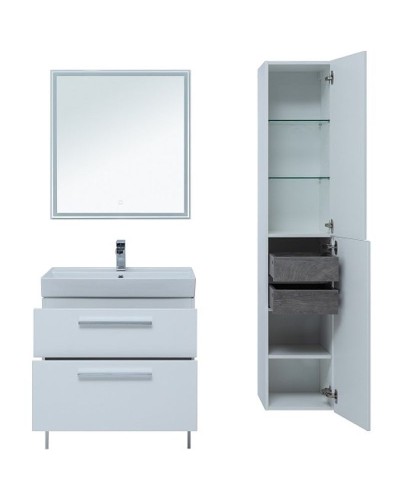 Тумба под раковину Aquanet Nova 75 242262 подвесная Белый глянец