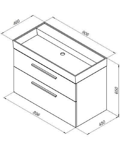 Тумба под раковину Aquanet Nova 90 242277 подвесная Дуб рошелье