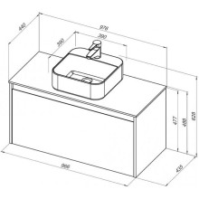 Тумба под раковину Aquanet Nova Lite 100 249520 подвесная Дуб рустикальный
