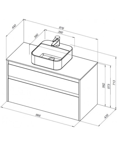 Тумба под раковину Aquanet Nova Lite 100 249521 подвесная Дуб рустикальный