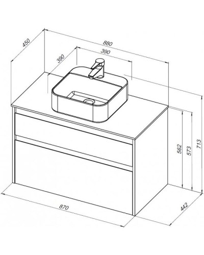 Тумба под раковину Aquanet Nova Lite 90 249518 подвесная Дуб рустикальный