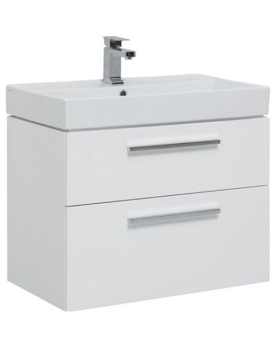 Тумба под раковину Aquanet Nova 85 249920 подвесная Белый глянец