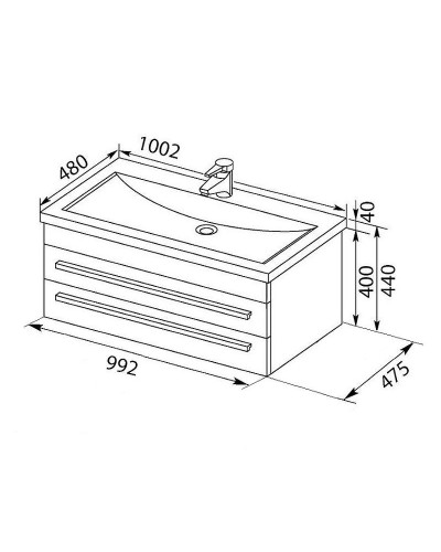 Тумба с раковиной Aquanet Верона 100 212864 подвесная Белая