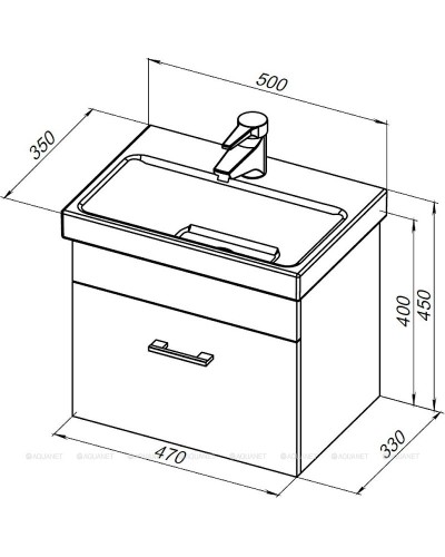 Тумба под раковину Aquanet Верона 50 246951 подвесная Белая