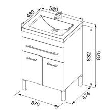 Тумба с раковиной Aquanet Верона 58 213028 Белая