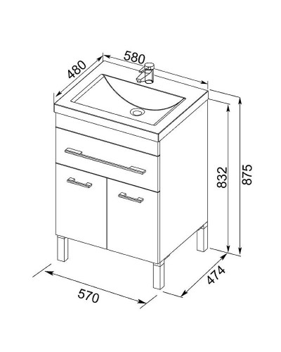 Тумба с раковиной Aquanet Верона 58 213028 Белая