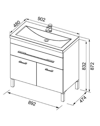 Тумба под раковину Aquanet Верона 90 182708 Белая