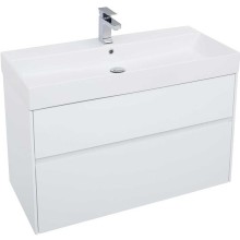 Тумба с раковиной Aquanet Бруклин 100 212599 подвесная Белая