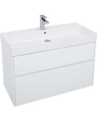 Тумба с раковиной Aquanet Бруклин 100 212599 подвесная Белая