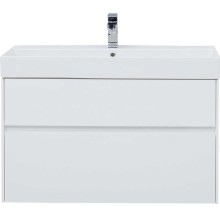 Тумба с раковиной Aquanet Бруклин 100 212599 подвесная Белая