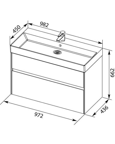 Тумба с раковиной Aquanet Бруклин 100 212599 подвесная Белая