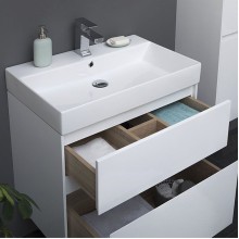Тумба с раковиной Aquanet Бруклин 60 212596 подвесная Белая