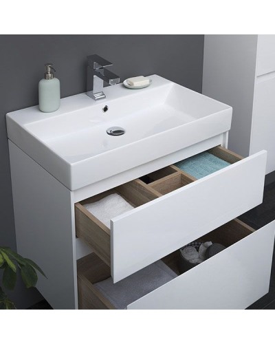 Тумба с раковиной Aquanet Бруклин 60 212596 подвесная Белая