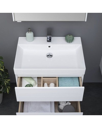 Тумба с раковиной Aquanet Бруклин 60 212596 подвесная Белая