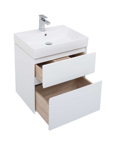 Тумба с раковиной Aquanet Бруклин 60 212596 подвесная Белая