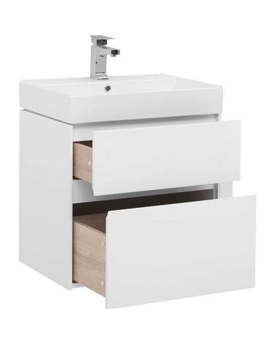 Тумба с раковиной Aquanet Бруклин 60 212596 подвесная Белая
