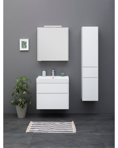 Тумба с раковиной Aquanet Бруклин 60 212596 подвесная Белая