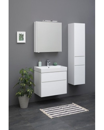 Тумба с раковиной Aquanet Бруклин 60 212596 подвесная Белая