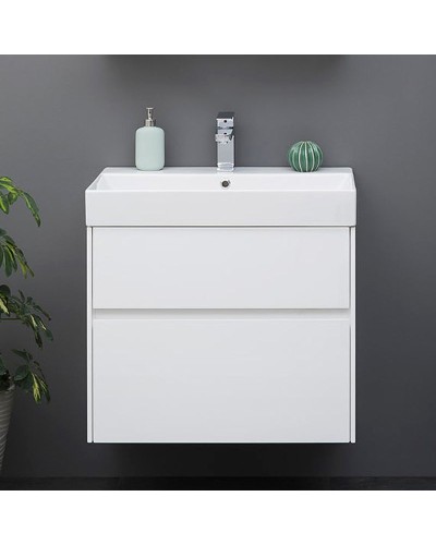 Тумба с раковиной Aquanet Бруклин 70 212597 подвесная Белая