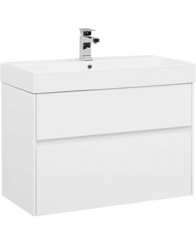 Тумба с раковиной Aquanet Бруклин 85 212598 подвесная Белая