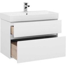 Тумба с раковиной Aquanet Бруклин 85 212598 подвесная Белая