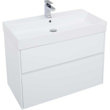 Тумба с раковиной Aquanet Бруклин 85 212598 подвесная Белая