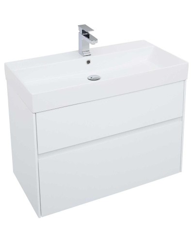 Тумба с раковиной Aquanet Бруклин 85 212598 подвесная Белая