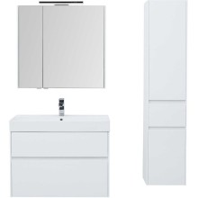 Тумба с раковиной Aquanet Бруклин 85 212598 подвесная Белая