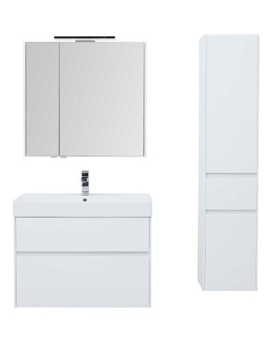 Тумба с раковиной Aquanet Бруклин 85 212598 подвесная Белая